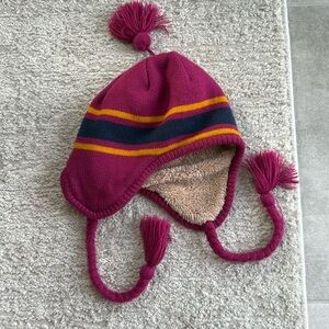 Gently Worn Mossimo Supply Co. Magenta Striped Girl’s Winter Hat